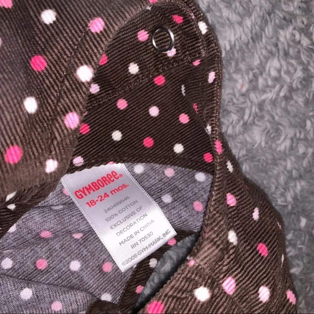 Gymboree 18-24 Brown Polka Dot Pant Romper